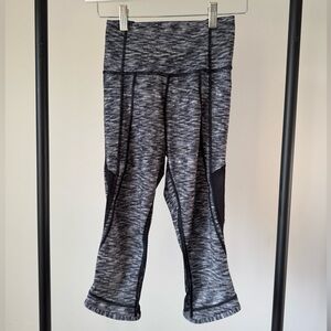 Lululemon Athletica Black and Gray Crop Leggings
